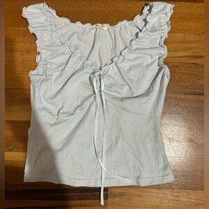 Brandy baby blue ruffled tank